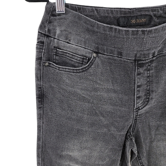 Golden Girls Clothing Women's Grey Embroidered Raw Hem Ankle Jegging Pant -10 - Picture 2 of 8